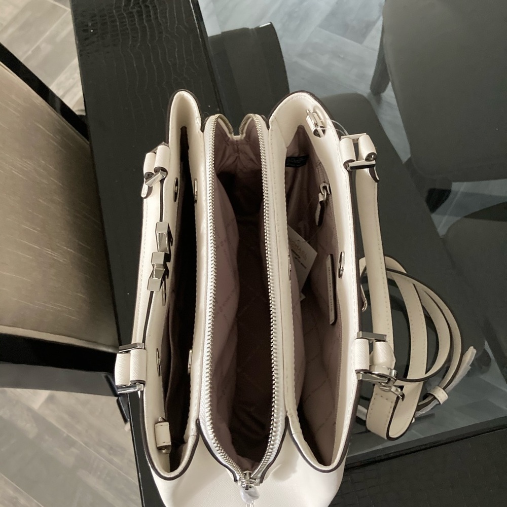 Michael Kors Florence MD Satchel HandBag White - Picture 9 of 16